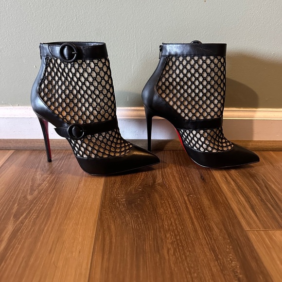 Christian Louboutin Boteboot 100 ankle boots mesh accents.size 36.5 authentic - Picture 1 of 16